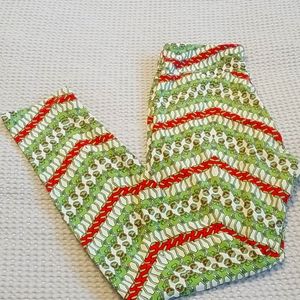 Lularoe OS Leggings Kermit the Frog red & green